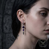 Gothic Teardrop Zircon Spikes Stainless Steel Earrings | Gthic.com