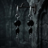 Gothic Teardrop Zircon Spikes Stainless Steel Earrings
