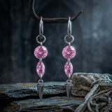 Gothic Teardrop Zircon Spikes Stainless Steel Earrings