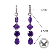 Gothic Teardrop Zircon Stainless Steel Drop Earrings