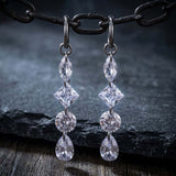 Gothic Teardrop Zircon Stainless Steel Drop Earrings