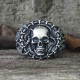 Gothic Tentacle Skull Head Sterling Silver Ring | Gthic.com