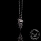 Gothic Thorn Broken Skull Sterling Silver Pendant 02 | Gthic.com