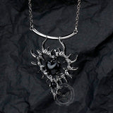Gothic Thorn Double Heart Alloy Pendant