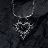 Gothic Thorn Double Heart Alloy Pendant