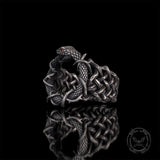 Gothic Thorn Gem Ouroboros Sterling Silver Ring