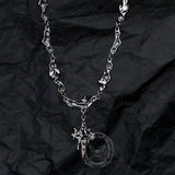 Gothic Thorns Four-Pointed Star Alloy Necklace