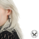 Gothic Thorns Rose Nails Cross Copper Stud Earrings | Gthic.com