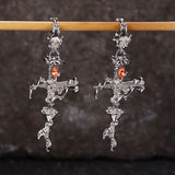 Gothic Thorns Rose Nails Cross Copper Stud Earrings | Gthic.com