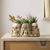 Gothic Three Wise Skulls Resin Vase & Pen Holder | Gthic.com