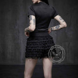 Gothic Tiered Lace Ruffle Cake Skirt Shorts | Gthic.com