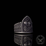 Gothic Till Death Skeleton Lovers Sterling Silver Ring | Gthic.com