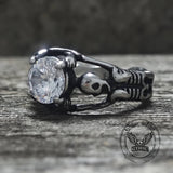 Gothic Tribute Gem Stainless Steel Skull Ring