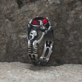 Gothic Tribute Gem Stainless Steel Skull Ring