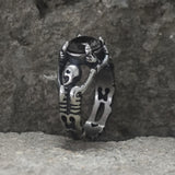 Gothic Tribute Gem Stainless Steel Skull Ring