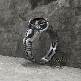 Gothic Tribute Gem Stainless Steel Skull Ring
