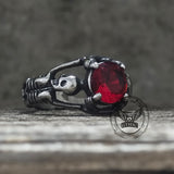 Gothic Tribute Gem Stainless Steel Skull Ring