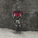 Gothic Tribute Gem Stainless Steel Skull Ring