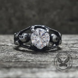 Gothic Tribute Gem Stainless Steel Skull Ring