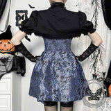 Gothic Two-Tone Jacquard Cover-Up Slip Dress Set 02 | Gthic.com