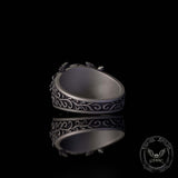 Gothic Vine Rose Skull Sterling Silver Ring