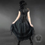 Gothic Vintage Multi-Layered Jacquard Lace Skirt 02 | Gthic.com