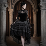 Gothic Vintage Multi-Layered Jacquard Lace Skirt