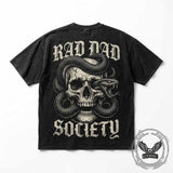 Gothic Viper Skull Rad Dad Society Vintage Washed T-shirt