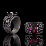 Gothic Winged Gem Vine Pattern Sterling Silver Ring | Gthic.com