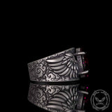 Gothic Winged Gem Vine Pattern Sterling Silver Ring | Gthic.com