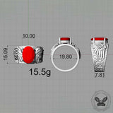 Anillo de plata de ley con diseño floral gótico y circonitas