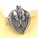 Gothic Wings Skull Stainless Steel Viking Pendant