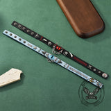 Gothic Y2K Gem Eye Skull Rivet Leather Choker Necklace | Gthic.com