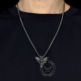 Grim Reaper Butterfly Skull Stainless Steel Pendant