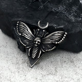 Grim Reaper Butterfly Skull Stainless Steel Pendant