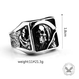 Grim Reaper Stainless Steel Gothic Skull Ring