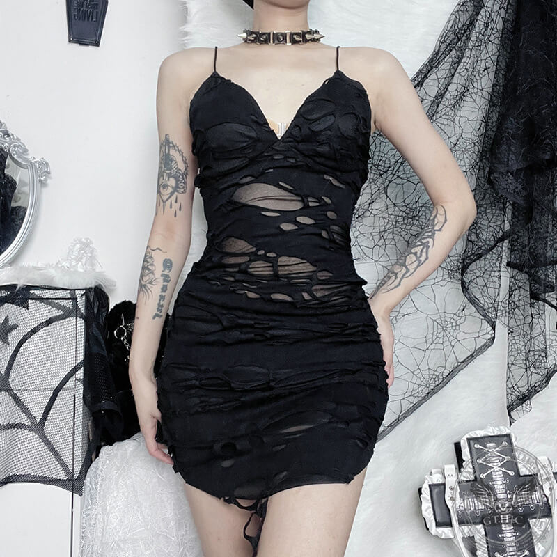 Grunge Mini Mesh Gothic Dress Grunge Mini Mesh Gothic Dress