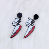 Halloween Acrylic Knife Dangle Earrings