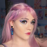 Pendientes colgantes de acrílico de ataúd de Halloween