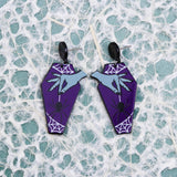 Pendientes colgantes de acrílico de ataúd de Halloween