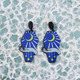 Pendientes colgantes de acrílico de ataúd de Halloween