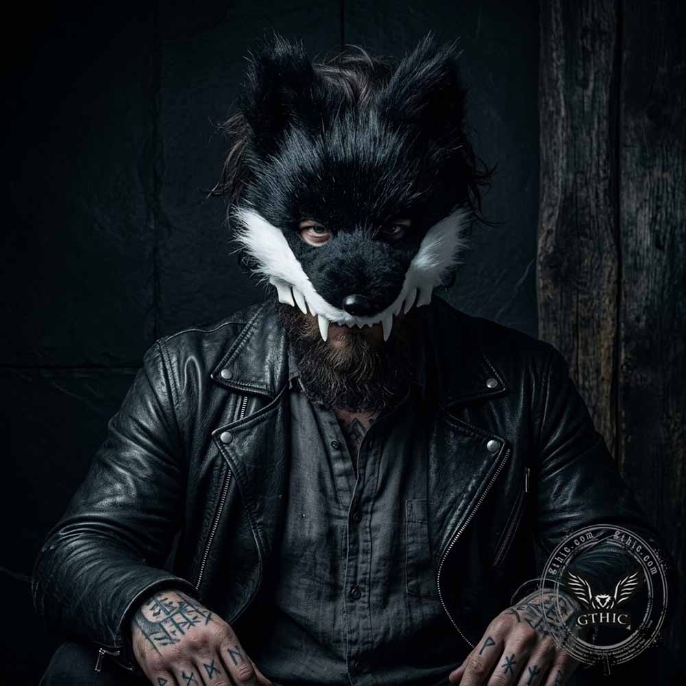 Halloween Cosplay Faux Fur Half Face Fox Mask – GTHIC