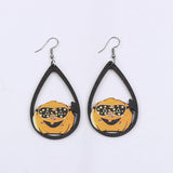 Halloween Element Drip Wood Dangle Earrings