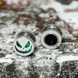 Halloween Pumpkin Stainless Steel Ear Gauges | Gthic.com