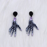 Halloween Skeleton Hands Acrylic Skull Earrings | Gthic.com