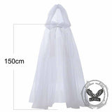 Halloween Witch Cosplay Mesh Long Hooded Cloak
