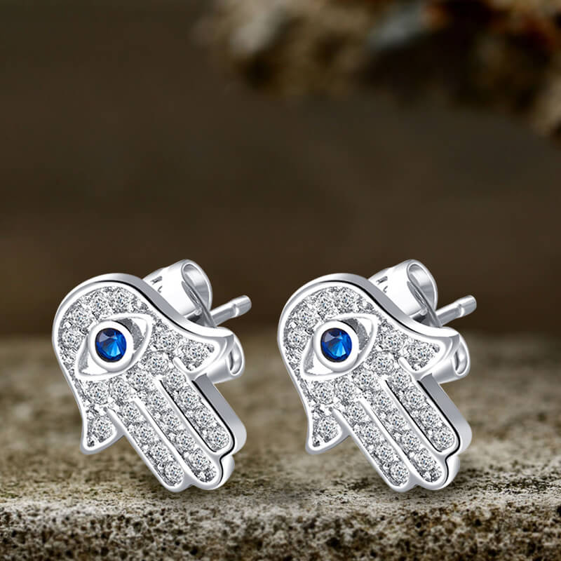 Hamsa hand stud on sale earrings