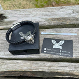 Hannya Oni Stainless Steel Leather Bracelet