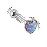 Heart-shaped Opal Stainless Steel Tongue Ring