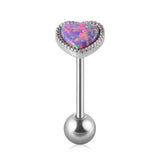 Heart-shaped Opal Stainless Steel Tongue Ring